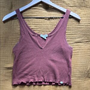 Women's Billsbong Brick reddish orange Ribbed Tank Top